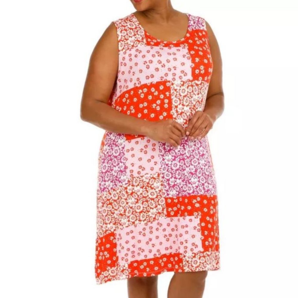 Cupio Plus Stamped Patchwork Pocket Sleeveless Sw… - image 1